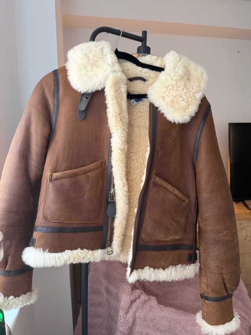 Polo by Ralph Lauren Beige Sherpa Fleece Jacket - Picture 3 of 5